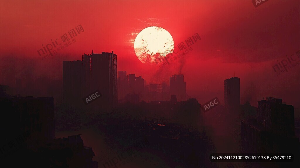 雾霾中的太阳