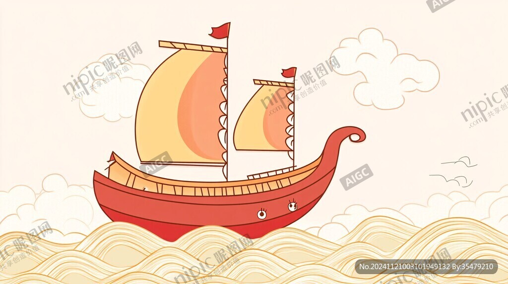 乘风破浪包装插画