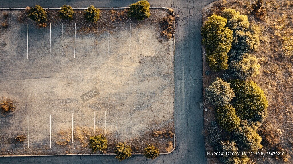 小型停车场鸟瞰图