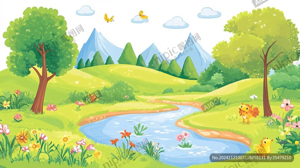 春天卡通风景