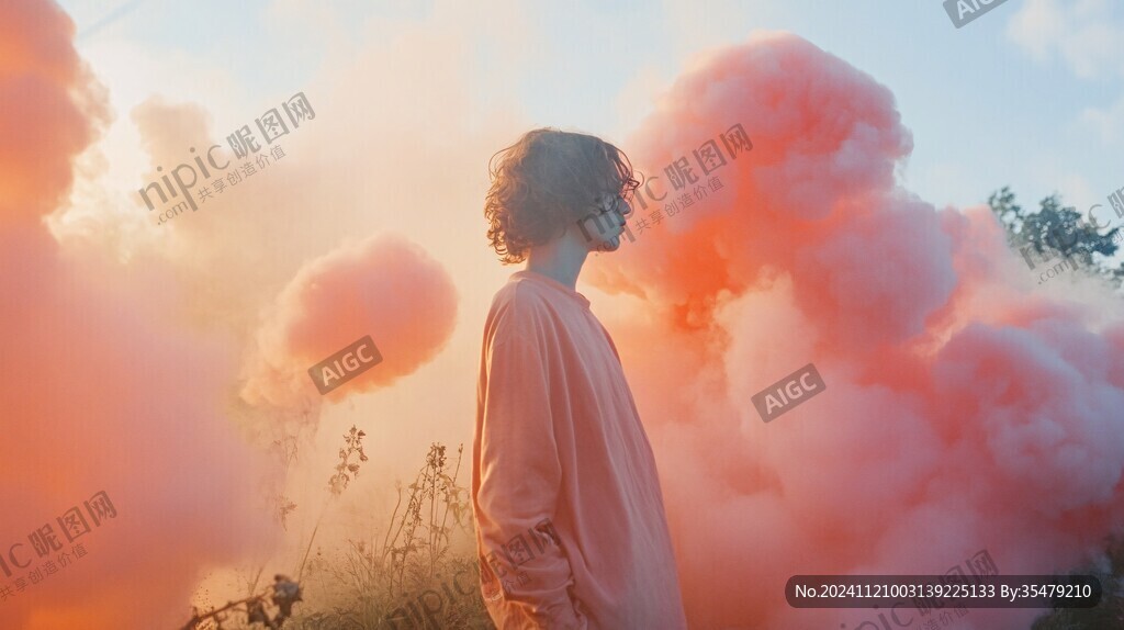 云雾般的粉色虚幻