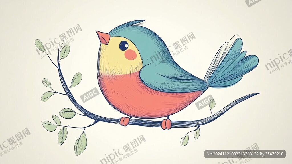 相思鸟插画