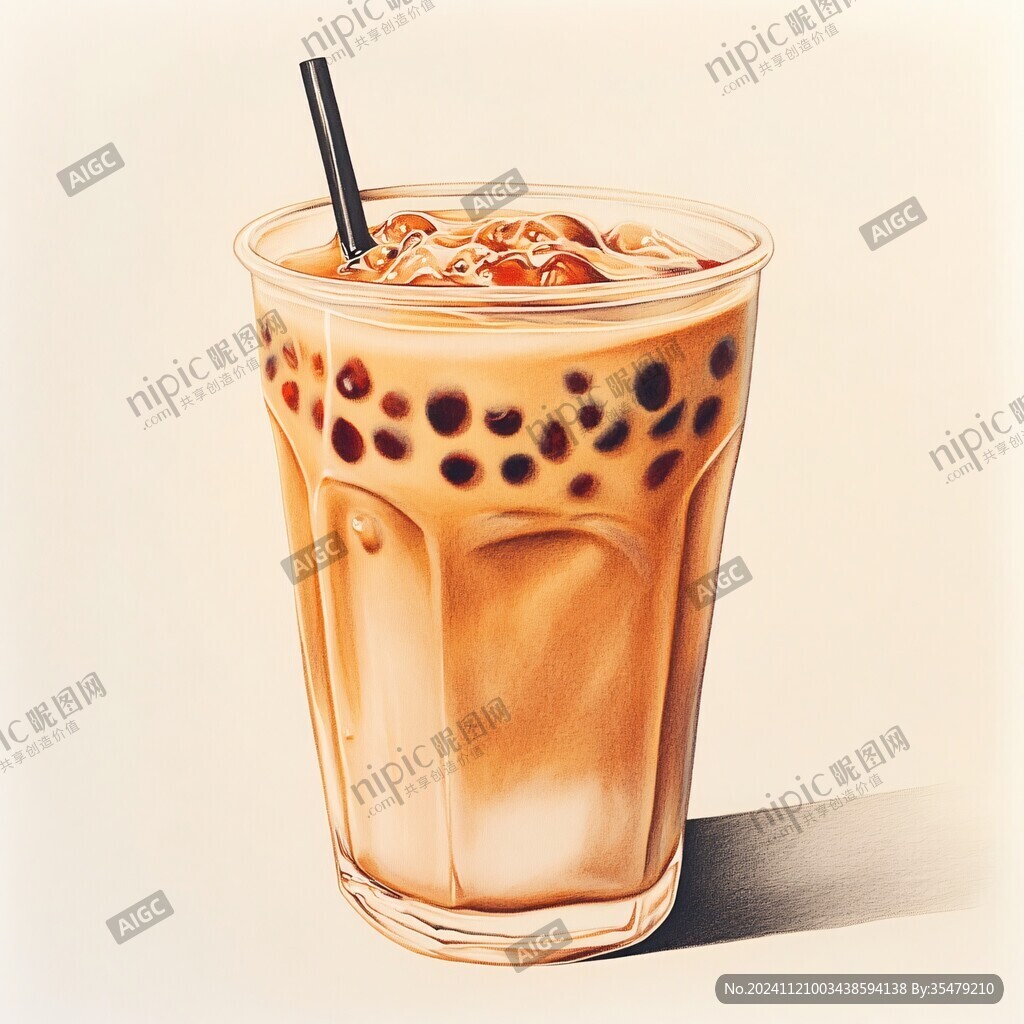 手绘珍珠奶茶