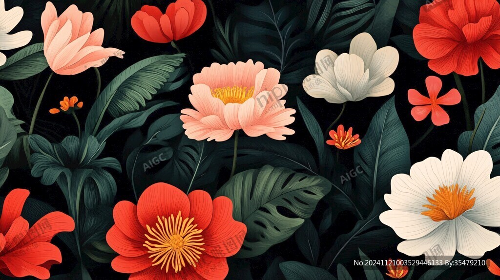 植物背景扁平插画