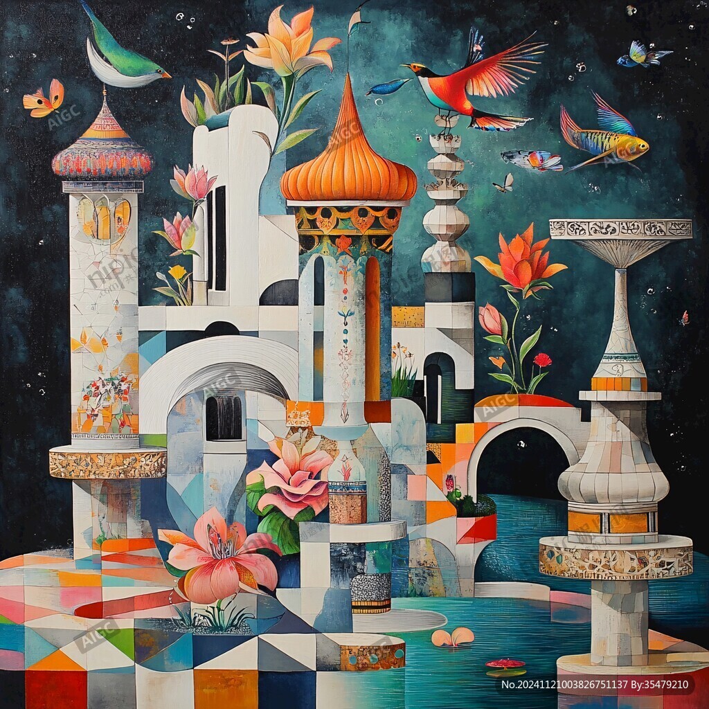 梦幻城堡插画