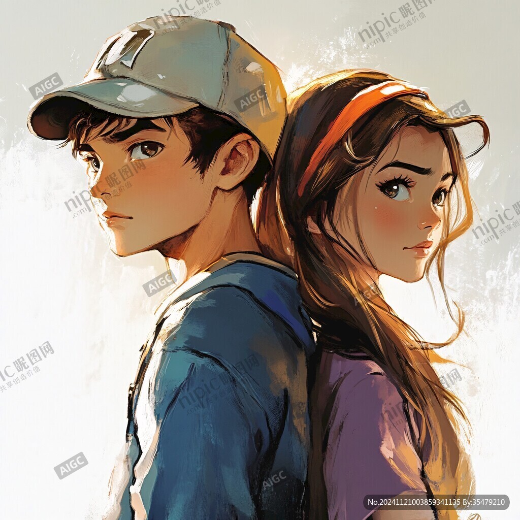 俩人的游戏插画