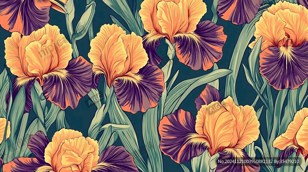 郁金香插画图案