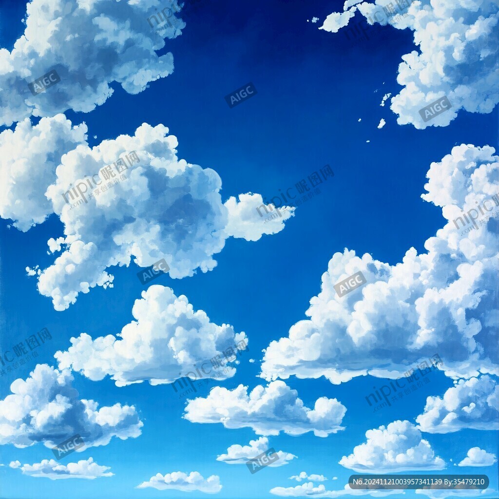 蓝天立体画