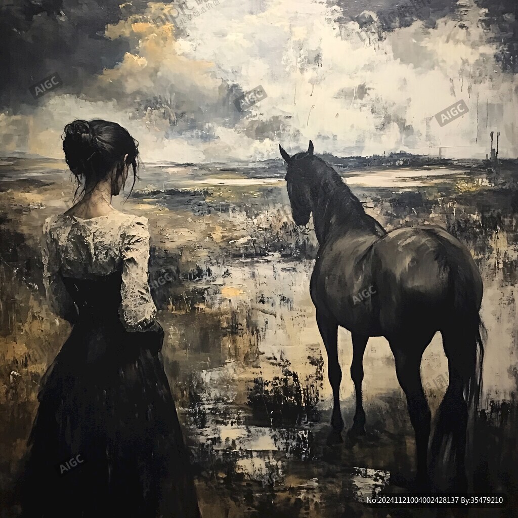 唯美人物油画