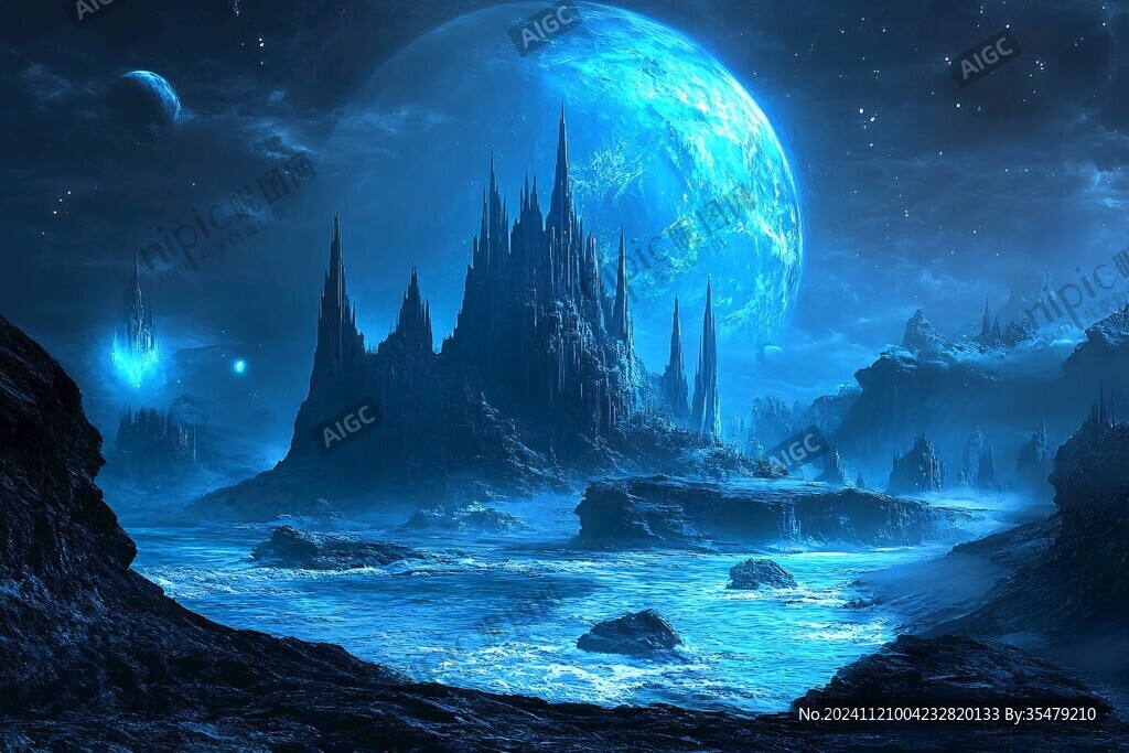 蓝月夜梦幻唯美奇幻