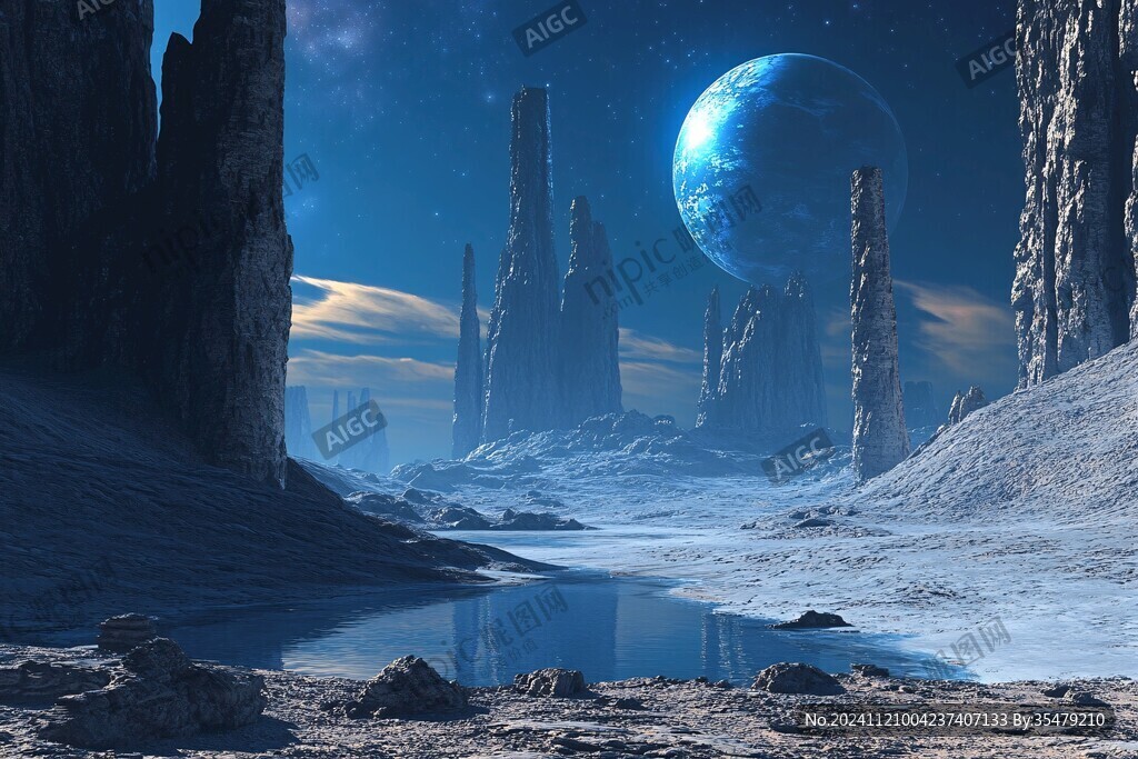 蓝色科幻场景