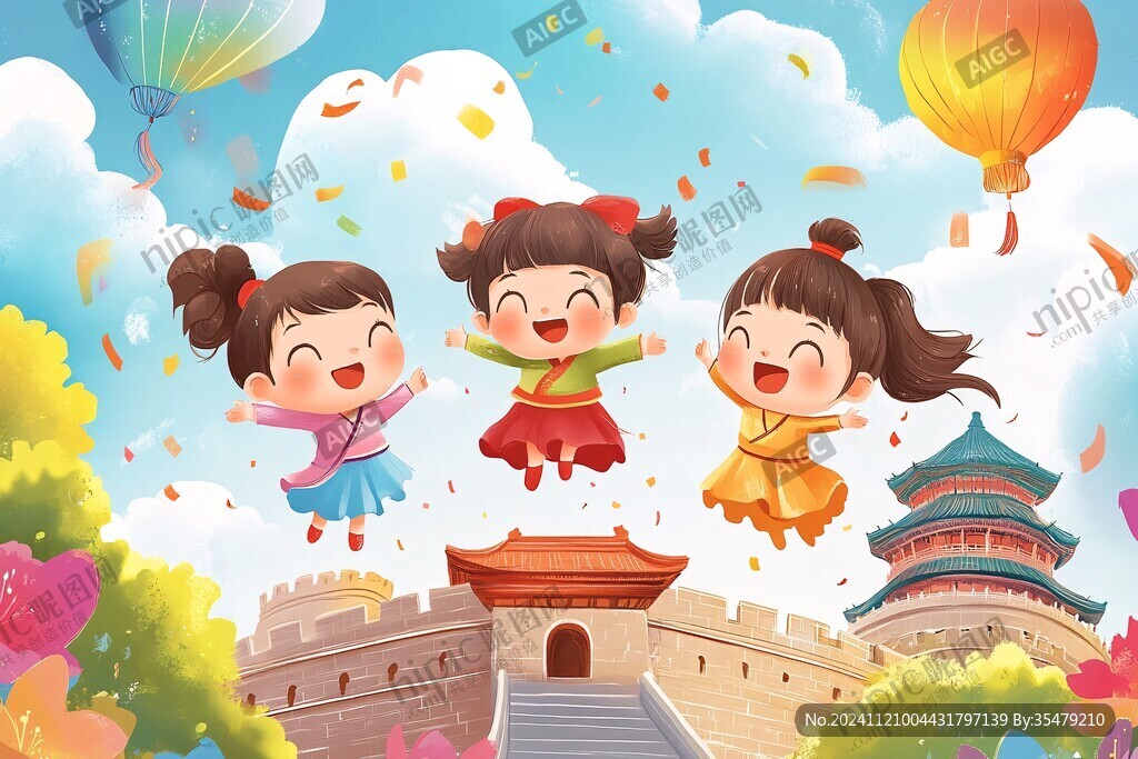 京津冀活动旅游插画