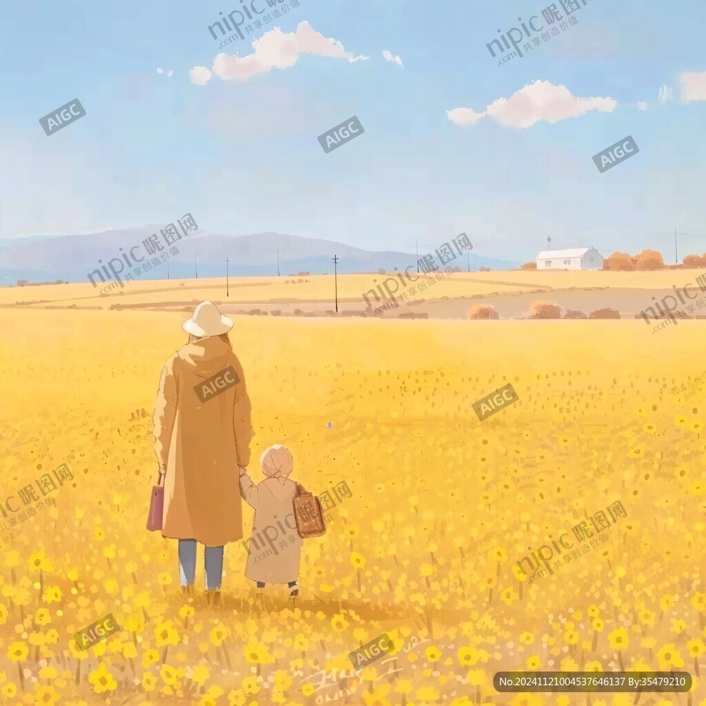 温馨插画母亲