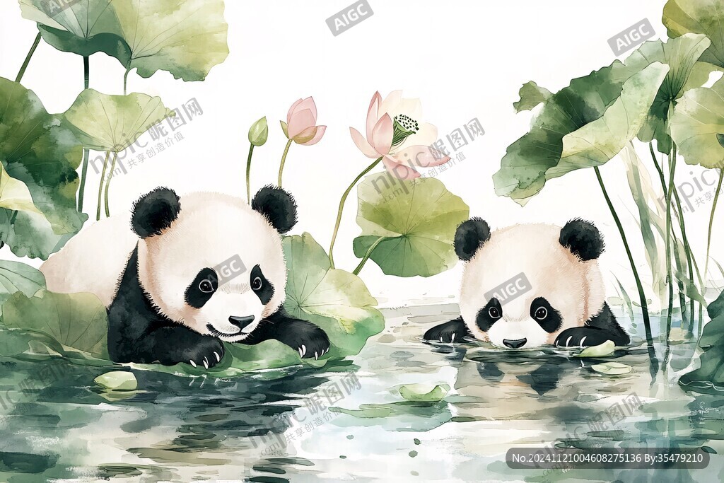 熊猫绘本插图插画