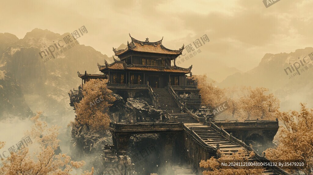 宫殿楼阁仙境仙人大殿