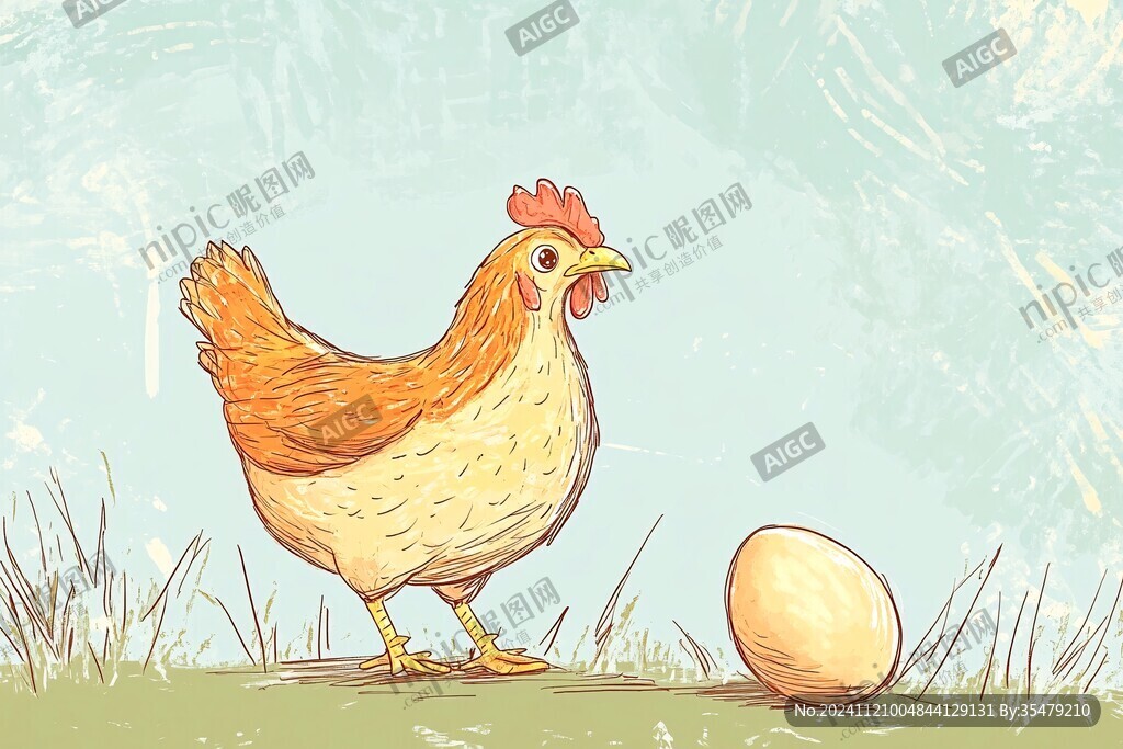 走地鸡插画