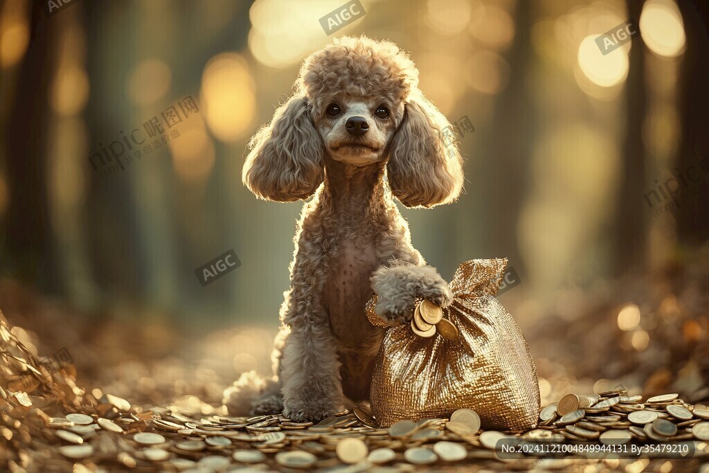 夕阳下的小泰迪