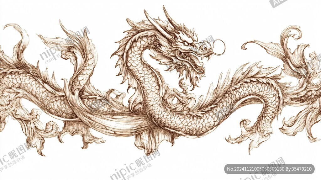 金龙线稿
