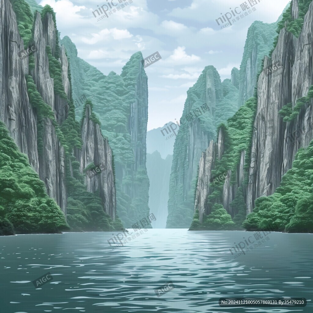 瞿塘峡插画