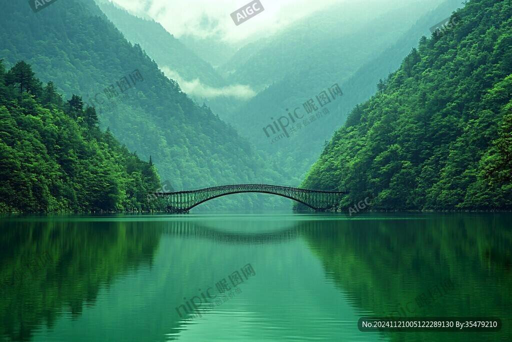 青池雨景