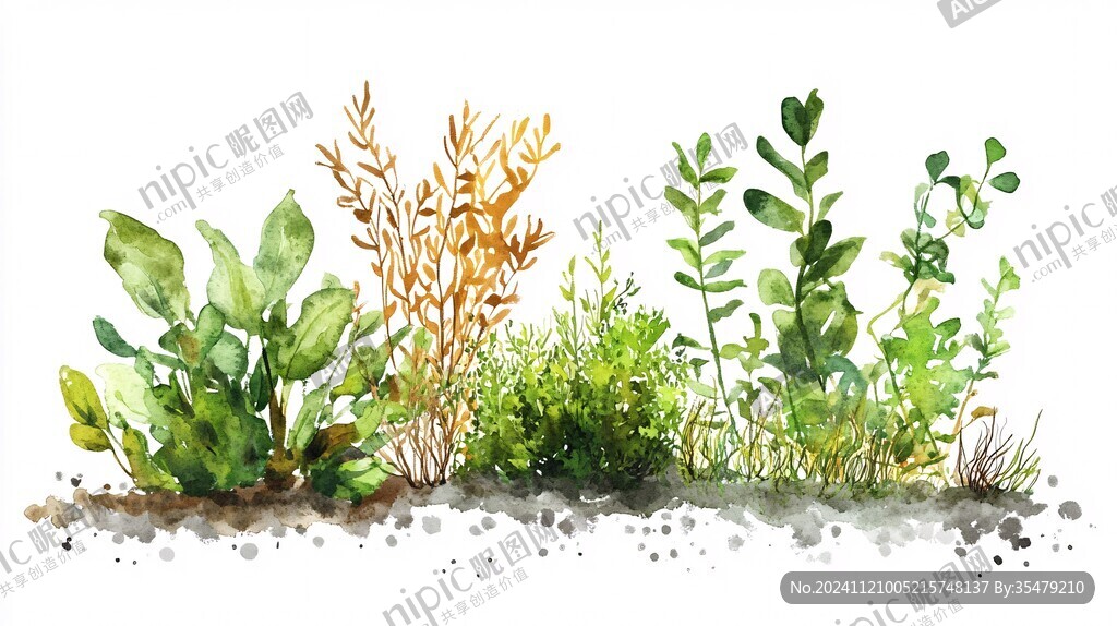 水草插画