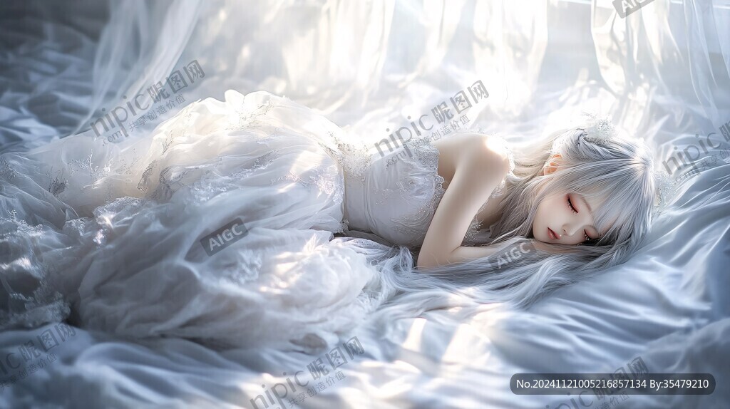 梦幻唯美蓝色系少女
