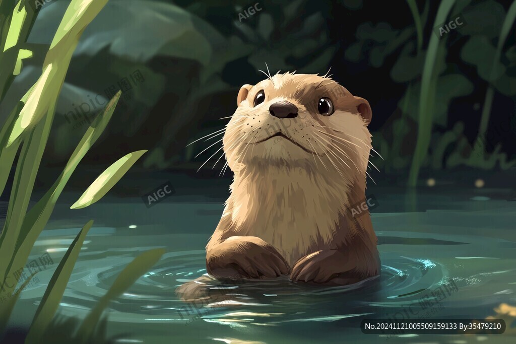 水獭插画