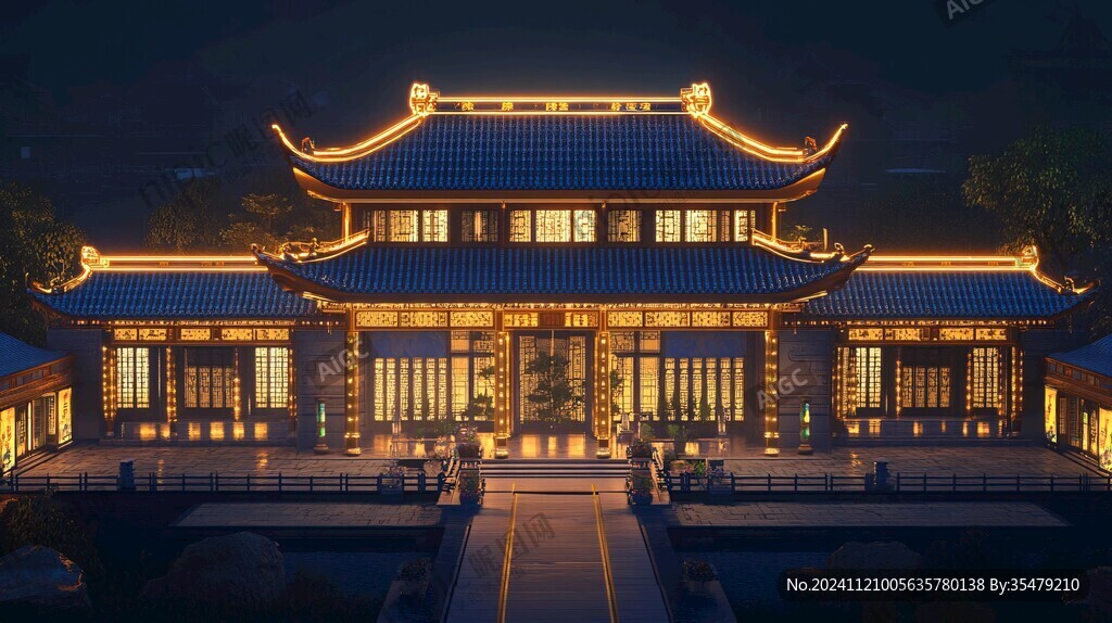 古建夜景效果