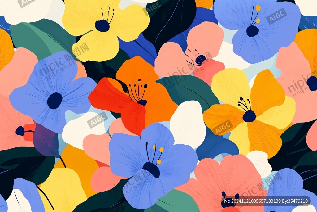 鲜花潮流插画