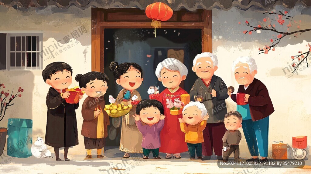 春节家人团聚过年