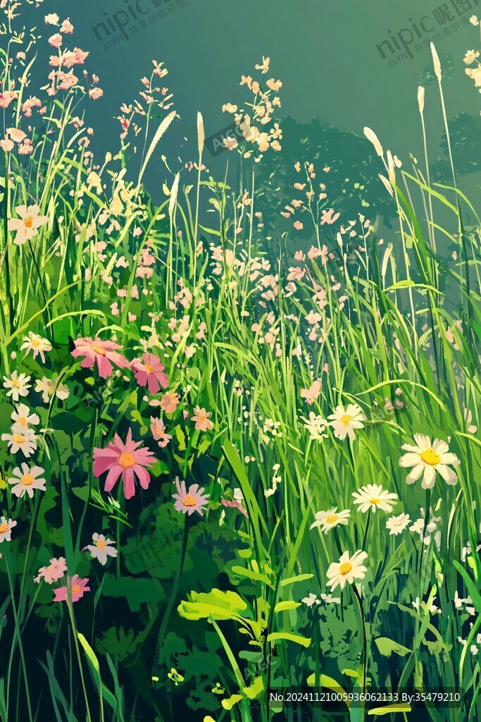 山花野草美丽花丛