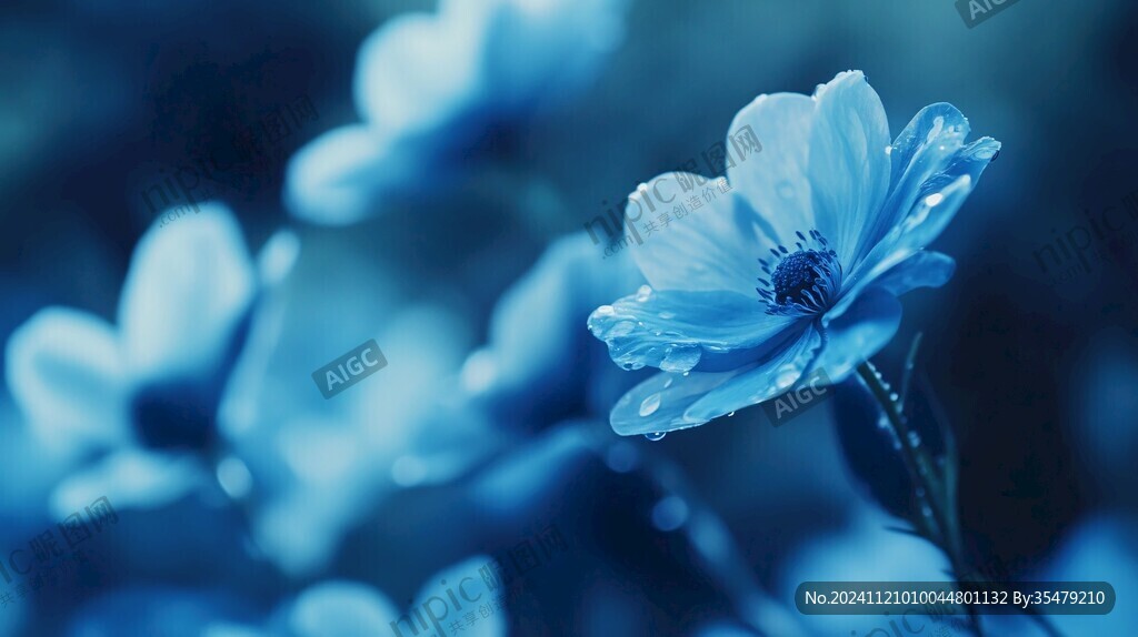 蓝色的花唯美