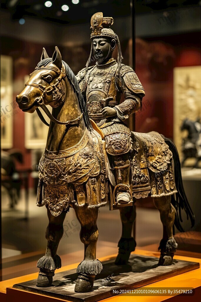 贴金彩绘铠甲武士俑