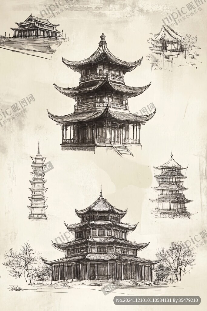 古建筑插画