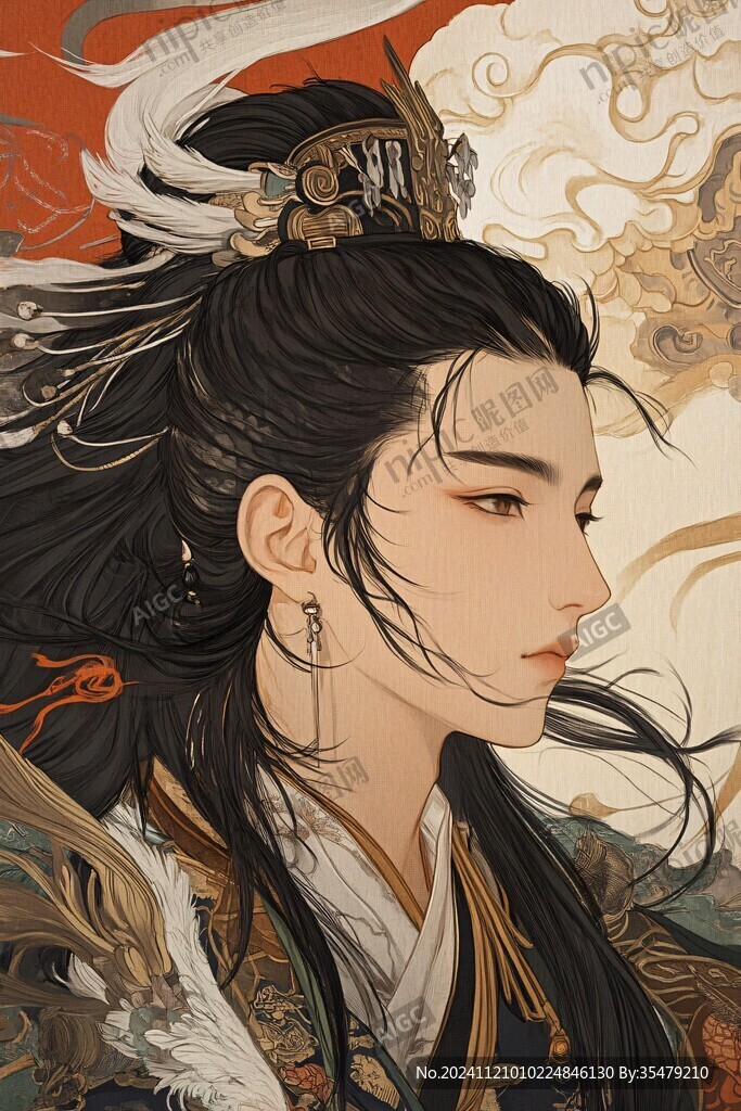 原创手绘古装美男