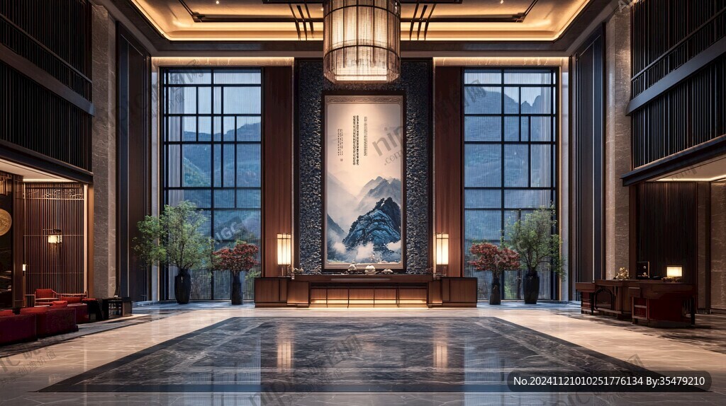 水墨山水酒店大厅
