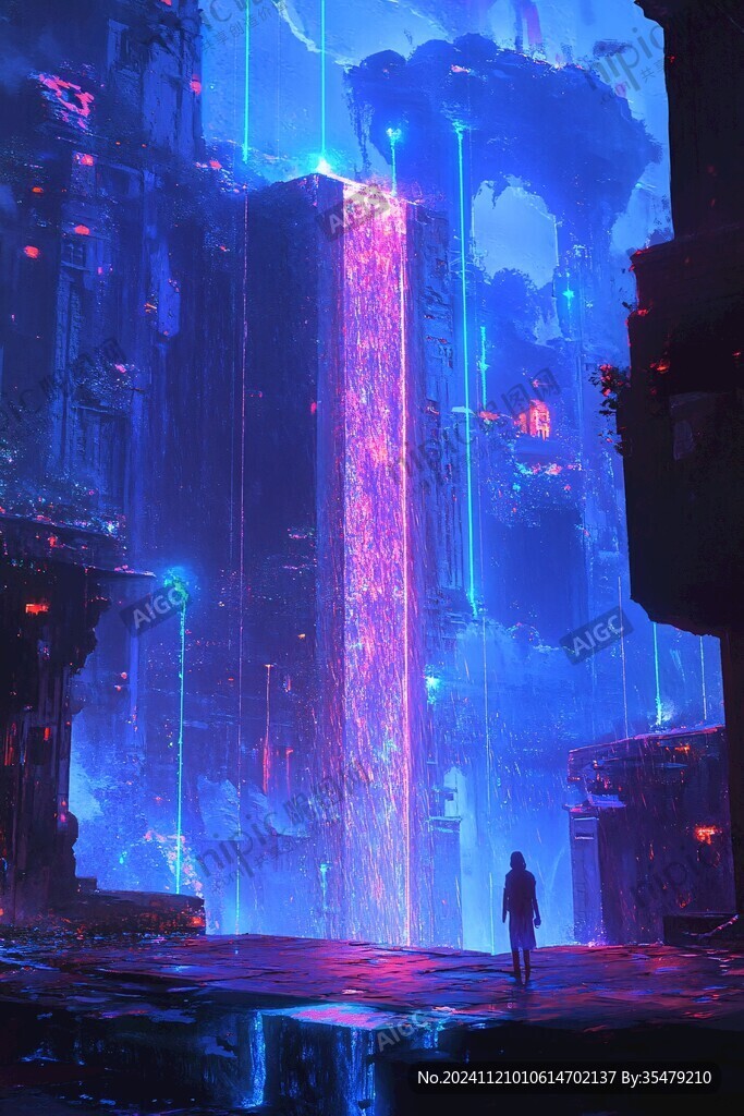 场景赛博插画