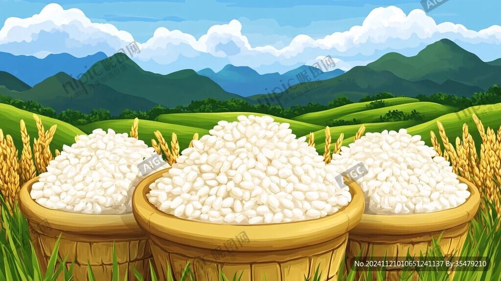 桓仁大米插画