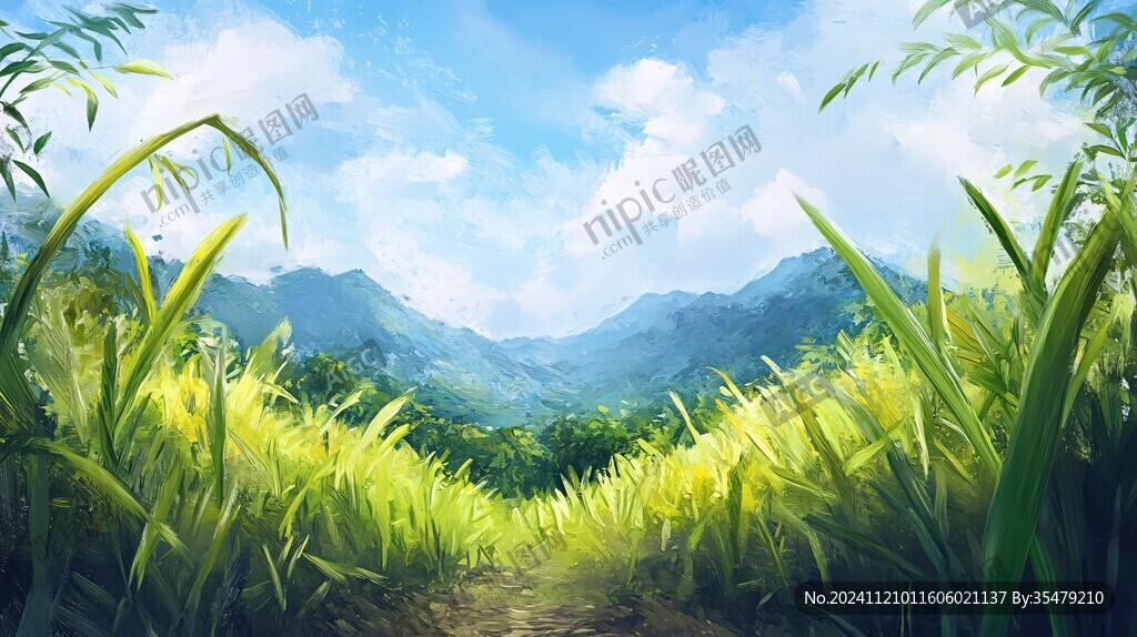 甘蔗林插画