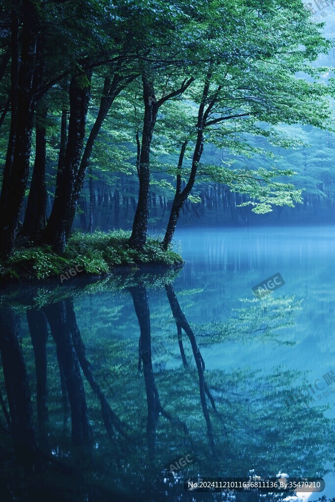 湖畔湖泊梦幻森林