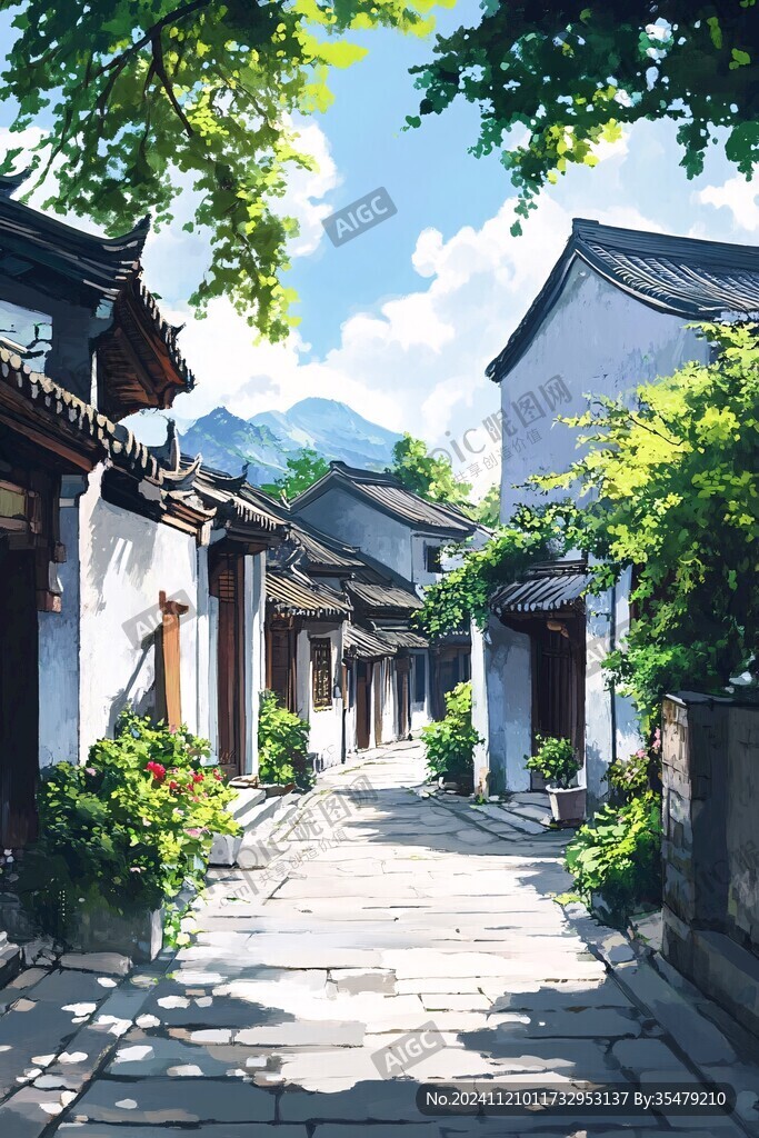 古街插画