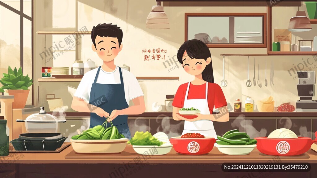 做菜插画
