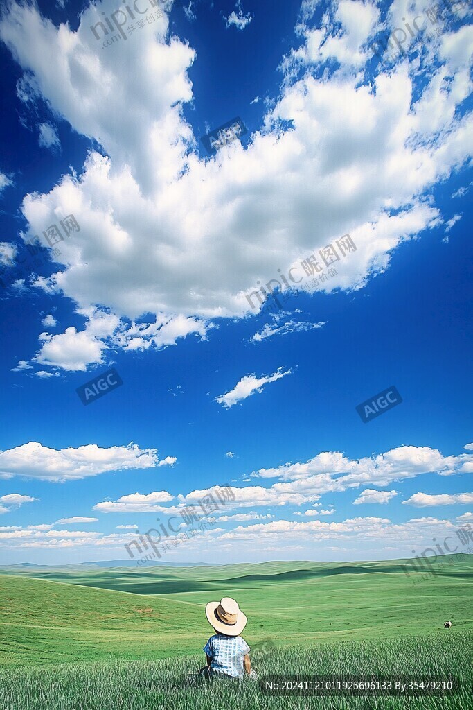 草原美女背景