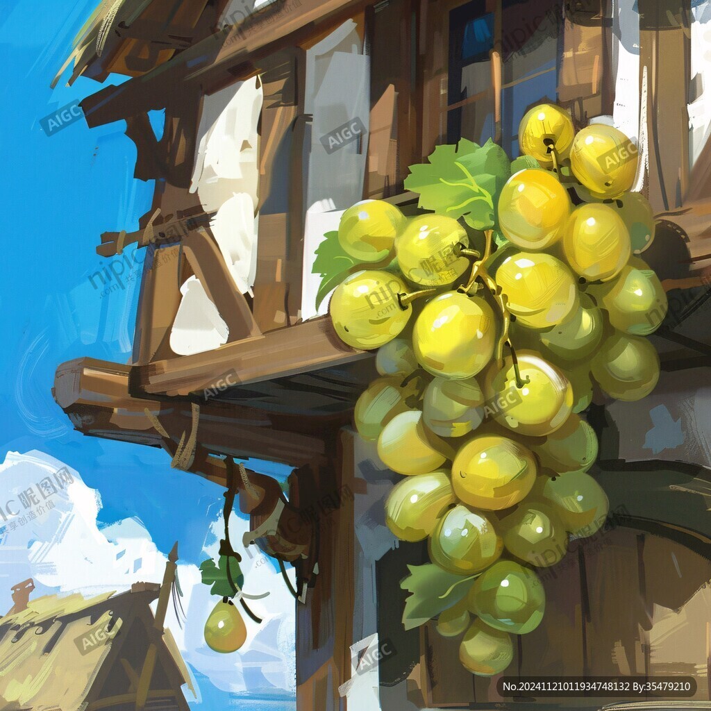 晴王葡萄插画