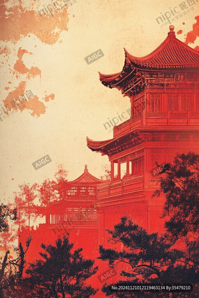 楼阁插画