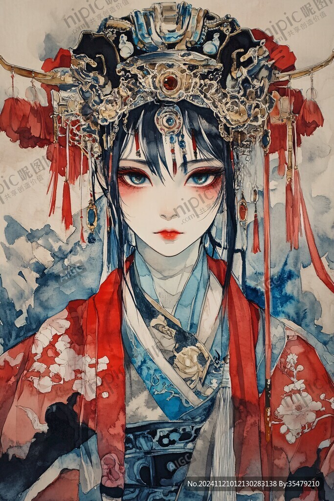 京剧女孩插画