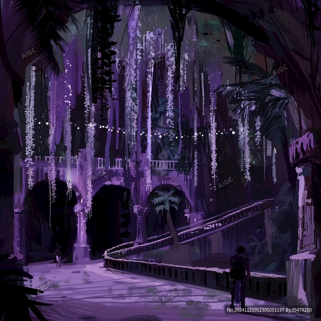 紫色森林主题场景