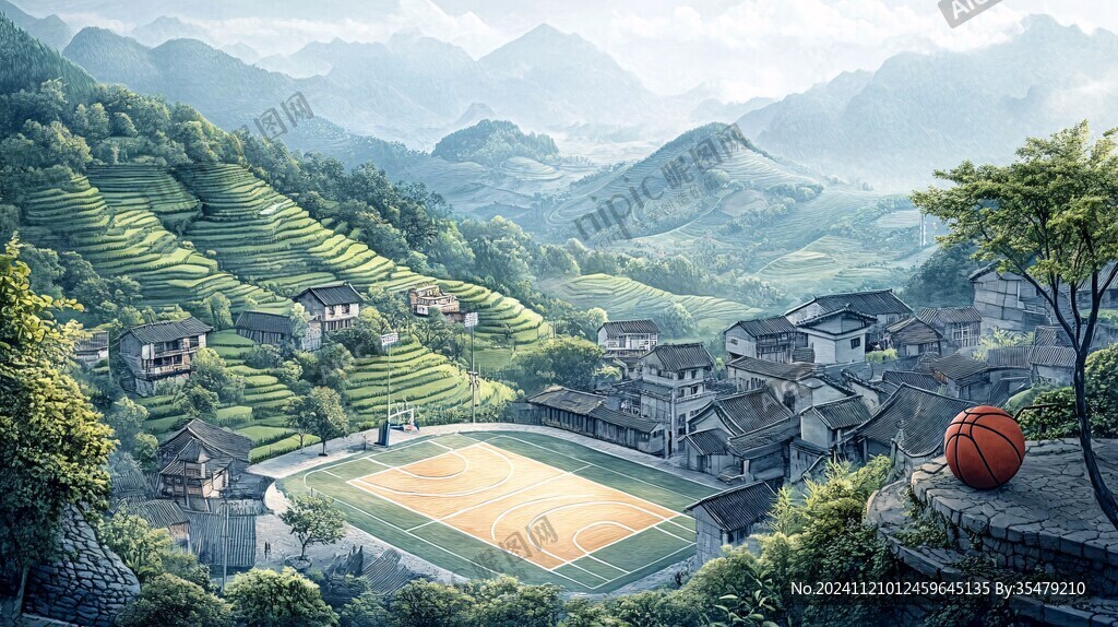 融水县风光插画