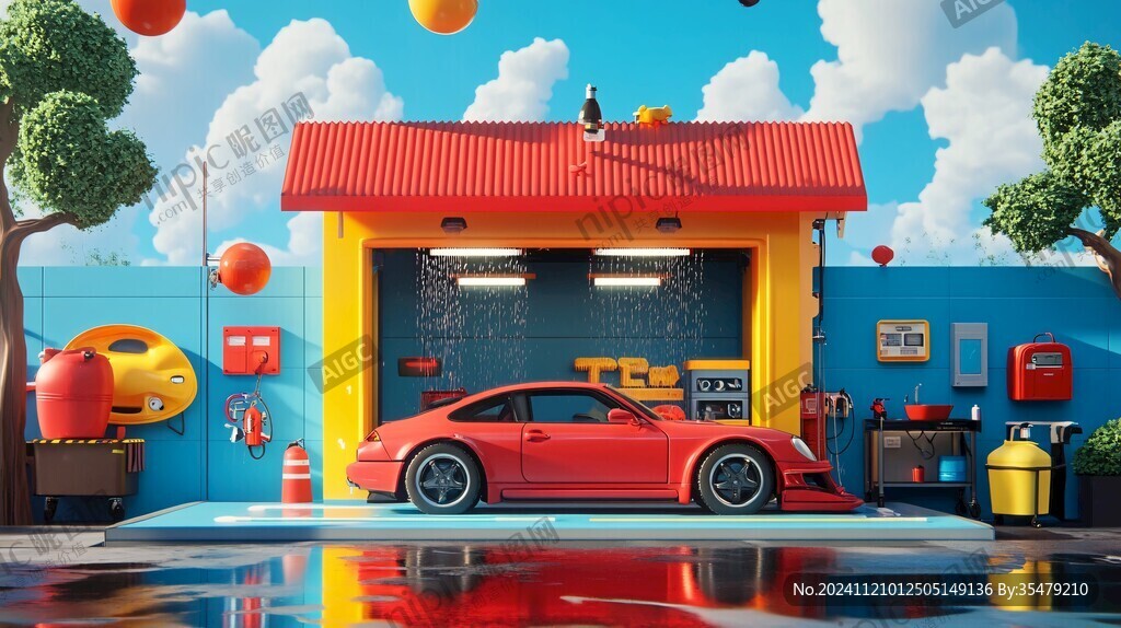 3d小汽车场景