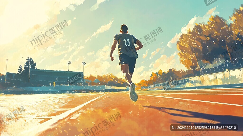 绘本运动跑步插画